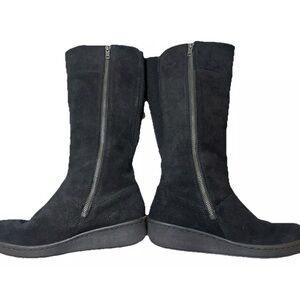 Born Black Suede Brandenburg Stretch Panel Tall Boots Women’s Size 7
